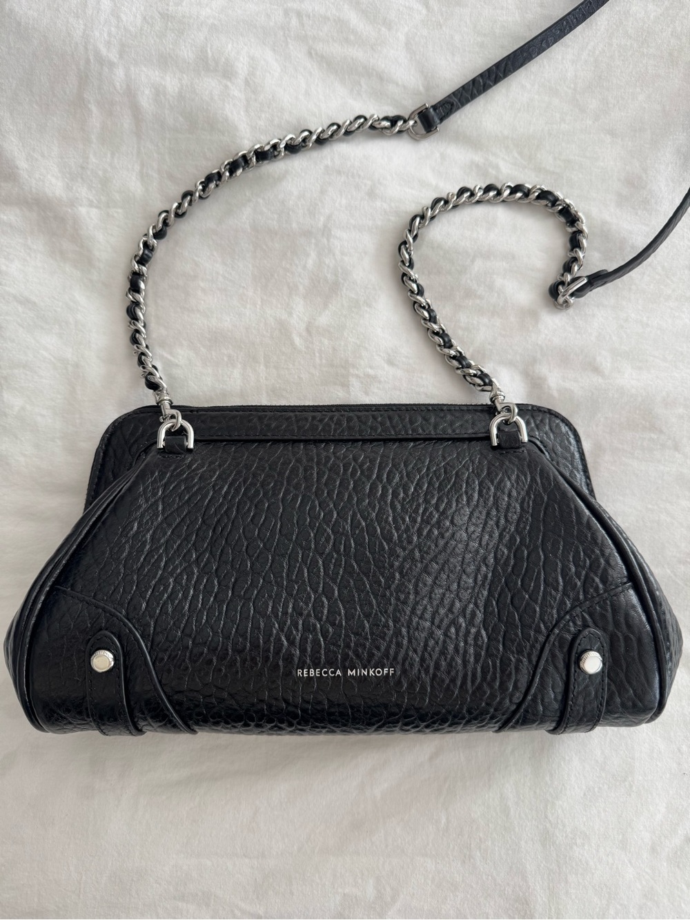Rebecca Minkoff Black Leather Clutch with Strap